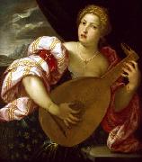 unknow artist Young Woman Playing a Lute France oil painting artist